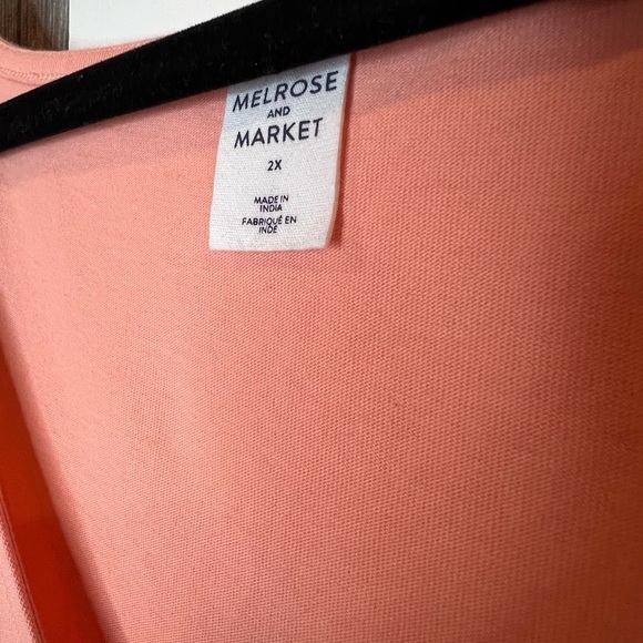 396. NWT Melrose & Market Organic Cotton Seamed T-Shirt Dress in Coral Amber 2X - Picture 6 of 8